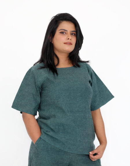 Green Handloom Co-ord Set – Sustainable & Stylish Eco-Friendly Outfit by Priyankara