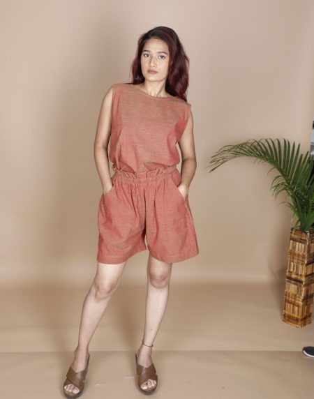 Handloom Brown Shorts – Sustainable & Stylish Eco-Friendly Shorts by Priyankara