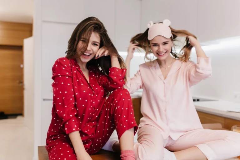 two girls wearing nightwear dress in dubai
